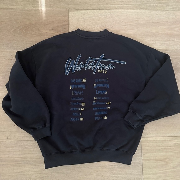 Anine Bing Vintage Black Logo Leopard Harvey Sweatshirt Oversized Crewneck XS - Picture 6 of 7